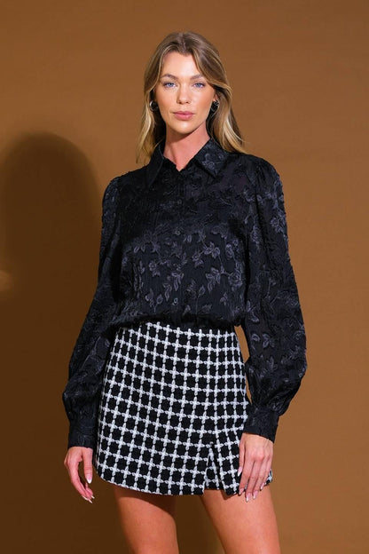 INCREDIBLE LOVE JACQUARD WOVEN TOP Flying Tomato