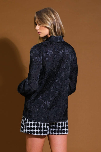 INCREDIBLE LOVE JACQUARD WOVEN TOP Flying Tomato