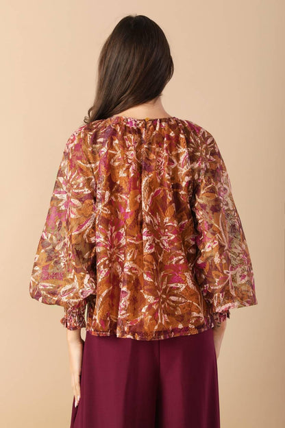 SUNSET STROLL WOVEN TOP Flying Tomato