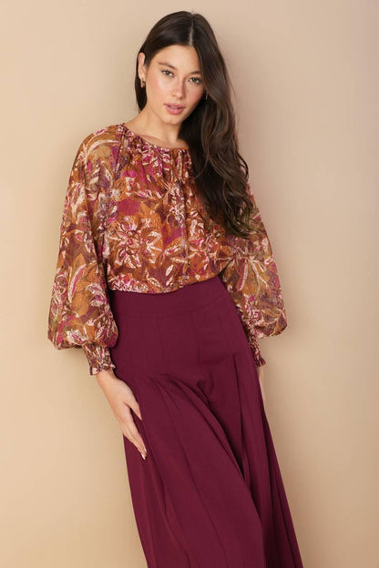 SUNSET STROLL WOVEN TOP Flying Tomato