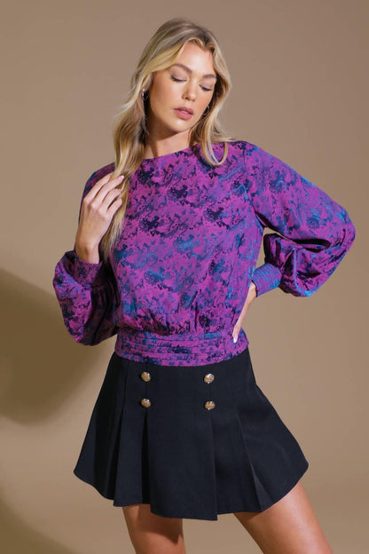BEST PRESENCE JACQUARD WOVEN TOP Flying Tomato