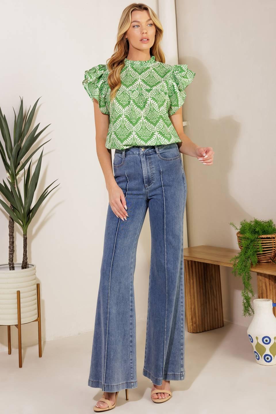 WANT YOU AROUND WOVEN TOP Flying Tomato
