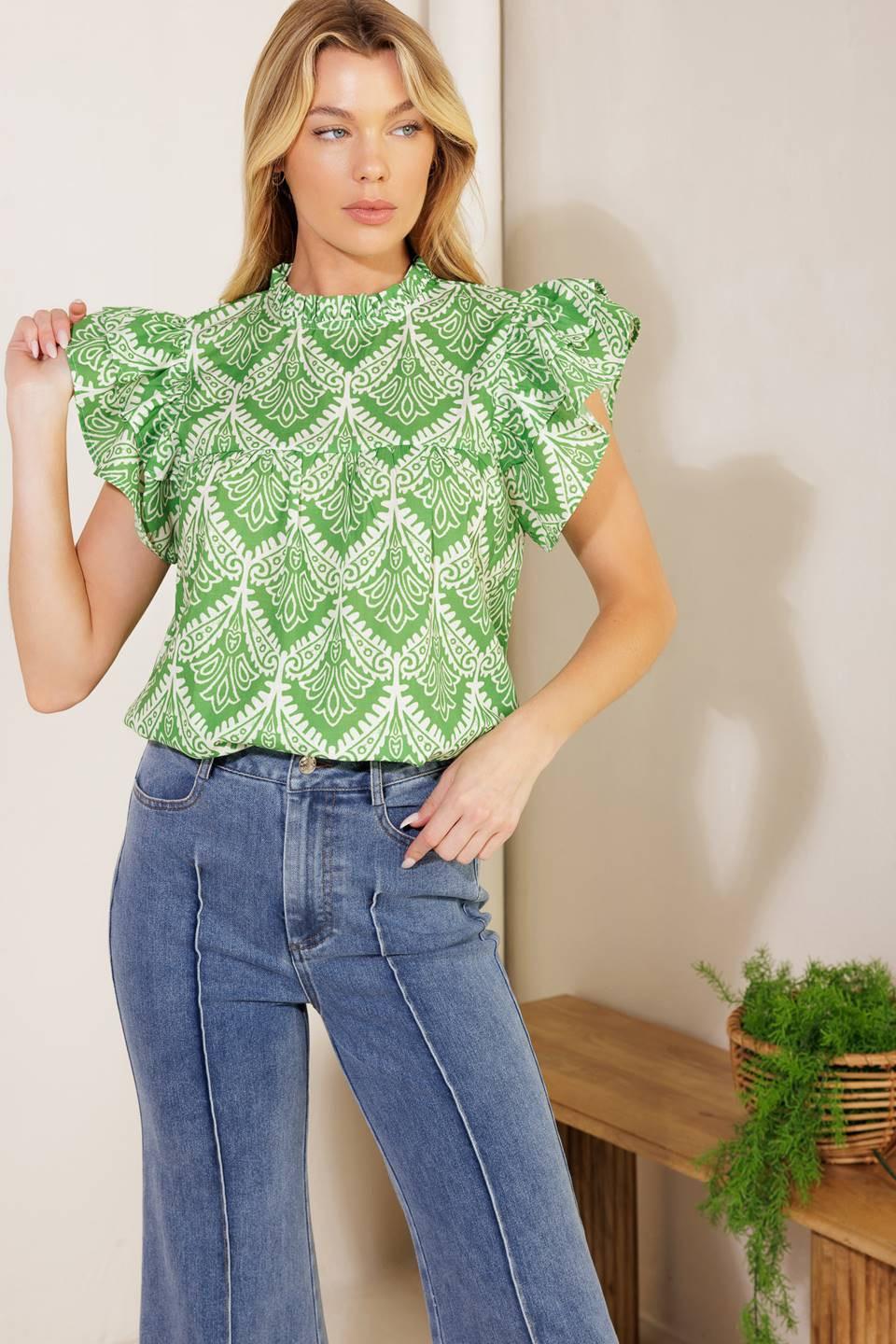 WANT YOU AROUND WOVEN TOP Flying Tomato