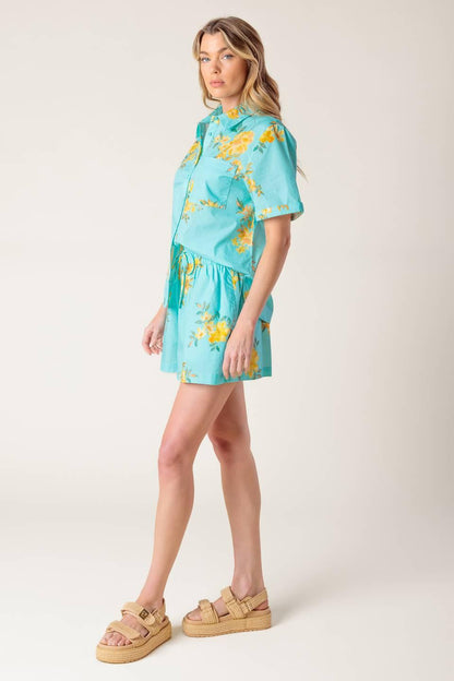 TREASURED TIMES WOVEN TOP AND SHORT SET Flying Tomato