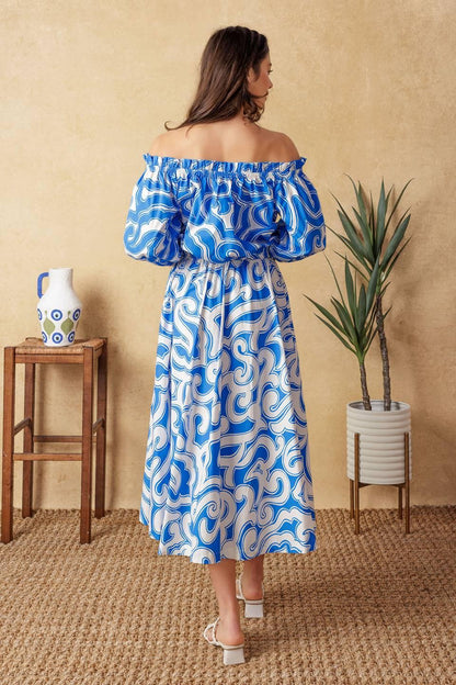 SUNSET SASHAY BLUE TOP AND SKIRT SET Flying Tomato