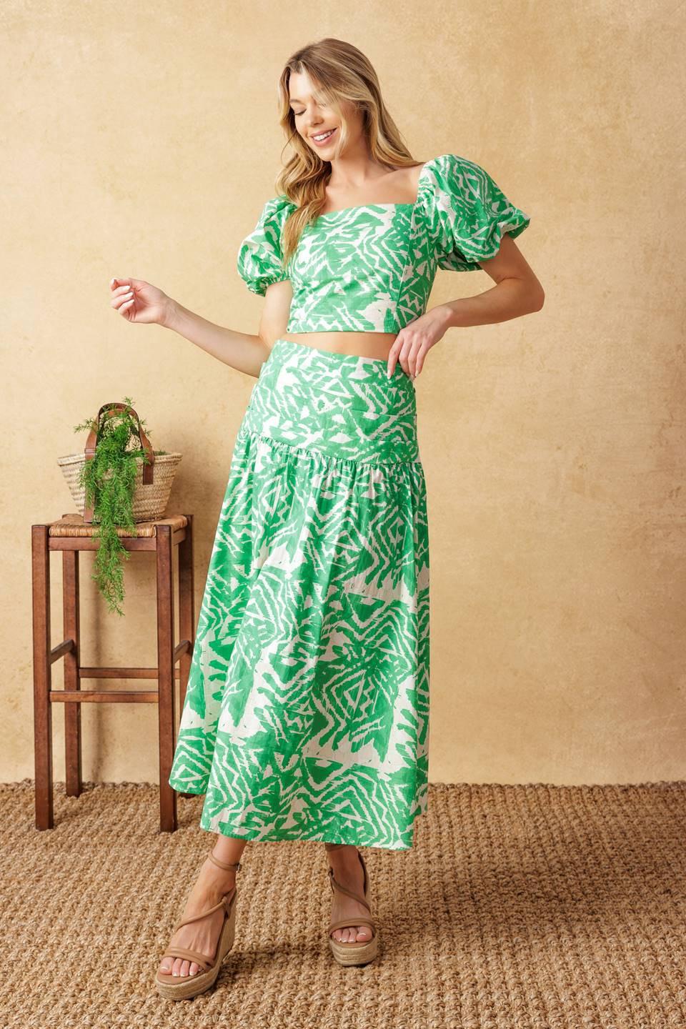 DESTINED FOR MORE WOVEN TOP AND SKIRT SET Flying Tomato