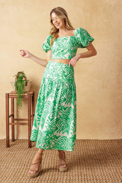 DESTINED FOR MORE WOVEN TOP AND SKIRT SET Flying Tomato