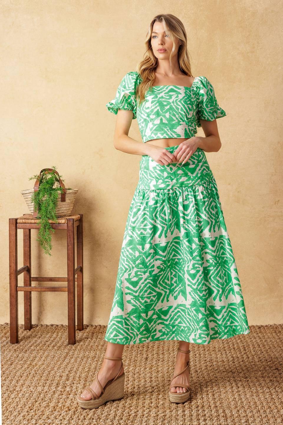 DESTINED FOR MORE WOVEN TOP AND SKIRT SET Flying Tomato
