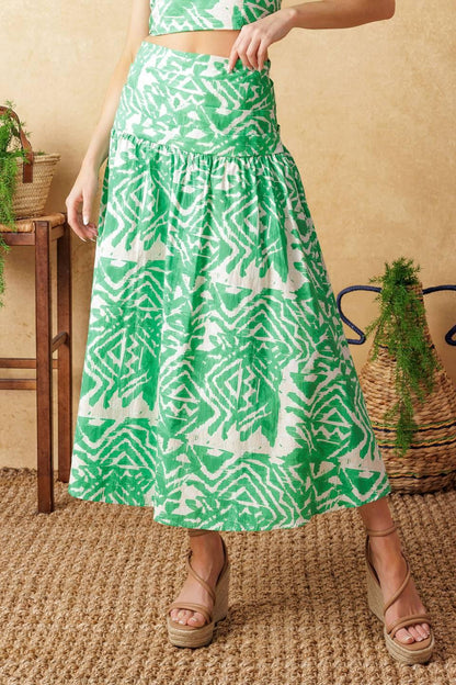 DESTINED FOR MORE WOVEN TOP AND SKIRT SET Flying Tomato
