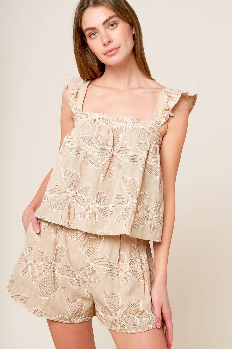 DARCY DREAM WOVEN TOP AND SHORTS SET Flying Tomato