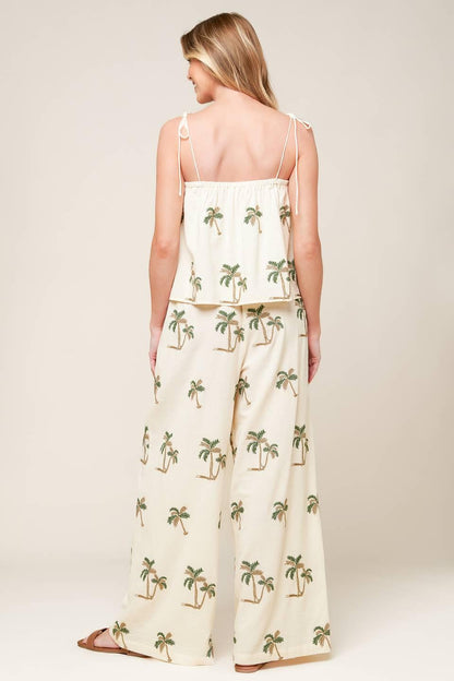 TERRIFIC TIMING IVORY WOVEN TOP AND PANT SET Flying Tomato