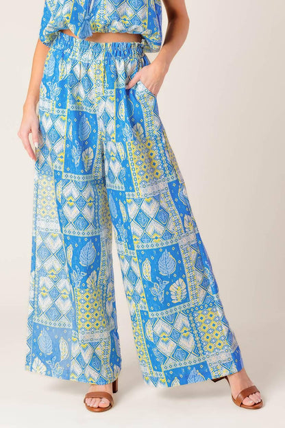 LET'S GET OUT OF TOWN WOVEN TOP AND PANT SET Flying Tomato