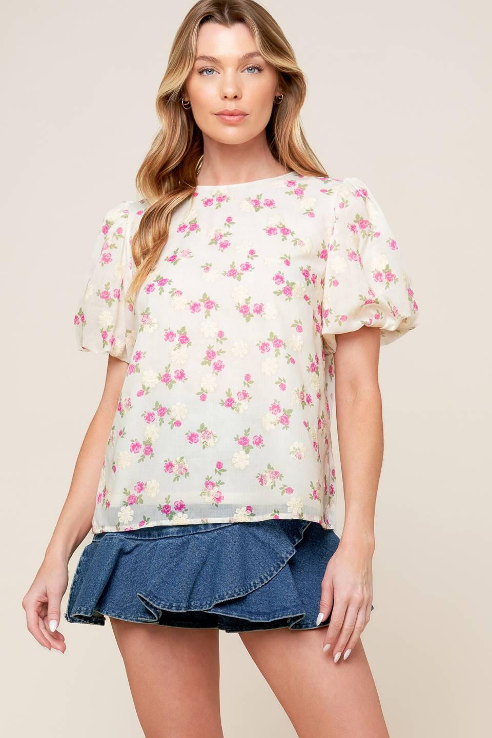 I'LL THINK ABOUT CREAM WOVEN TOP Flying Tomato