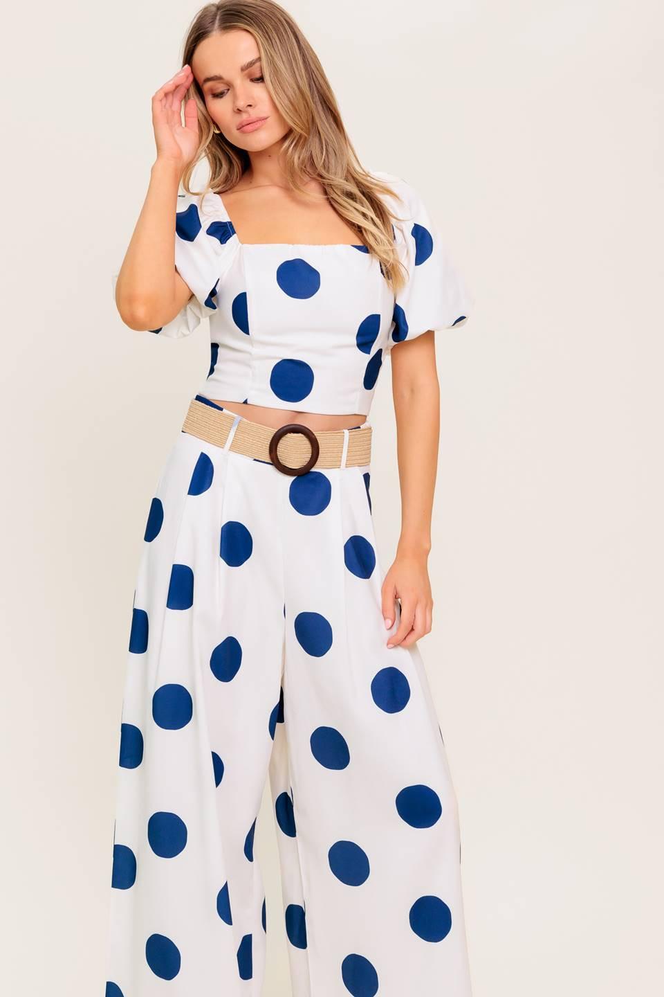 COCONUT KISS  NAVY TOP AND PANT SET Flying Tomato