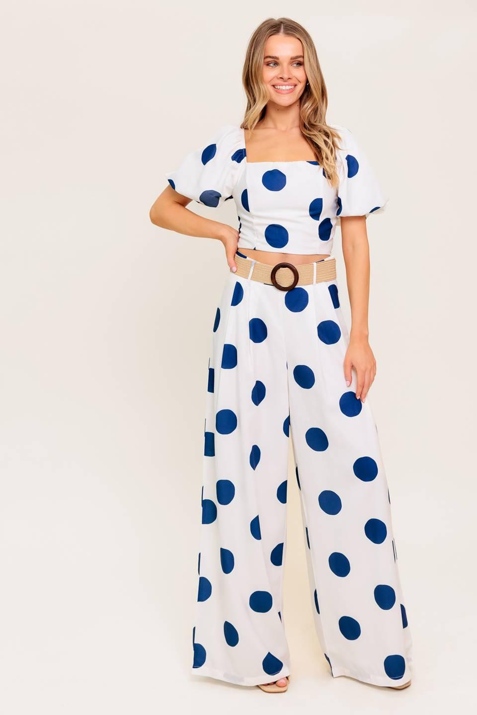 COCONUT KISS  NAVY TOP AND PANT SET Flying Tomato