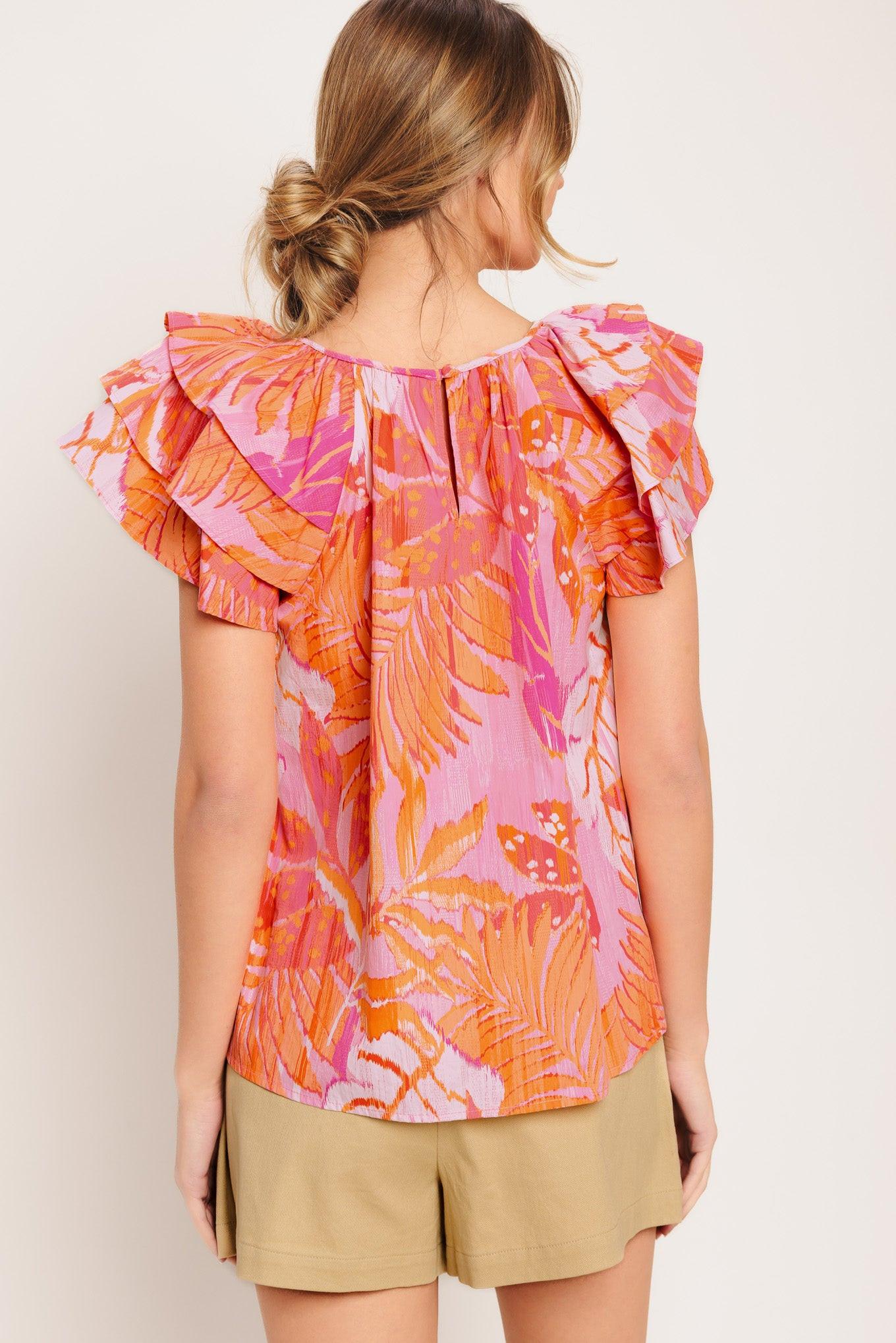 EVENING GLOW PINK WOVEN TOP Flying Tomato