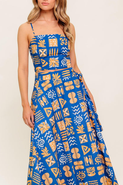 DEWDROP SILENCE WOVEN TOP AND SKIRT SET Flying Tomato