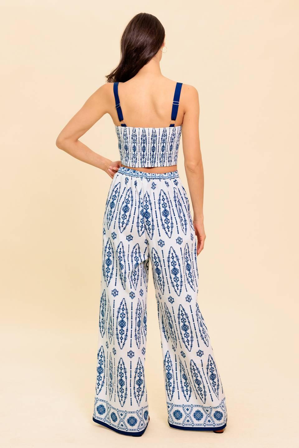 MODERN APPROACH NAVY WOVEN TOP AND PANT SET Flying Tomato