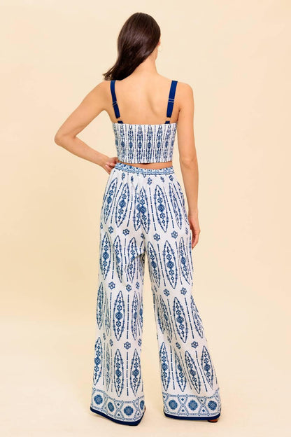 MODERN APPROACH NAVY WOVEN TOP AND PANT SET Flying Tomato