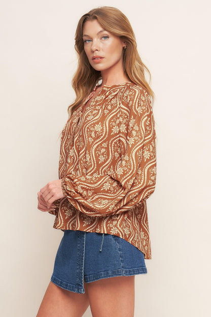 ANGELIC SWEETIE BROWN WOVEN TOP Flying Tomato