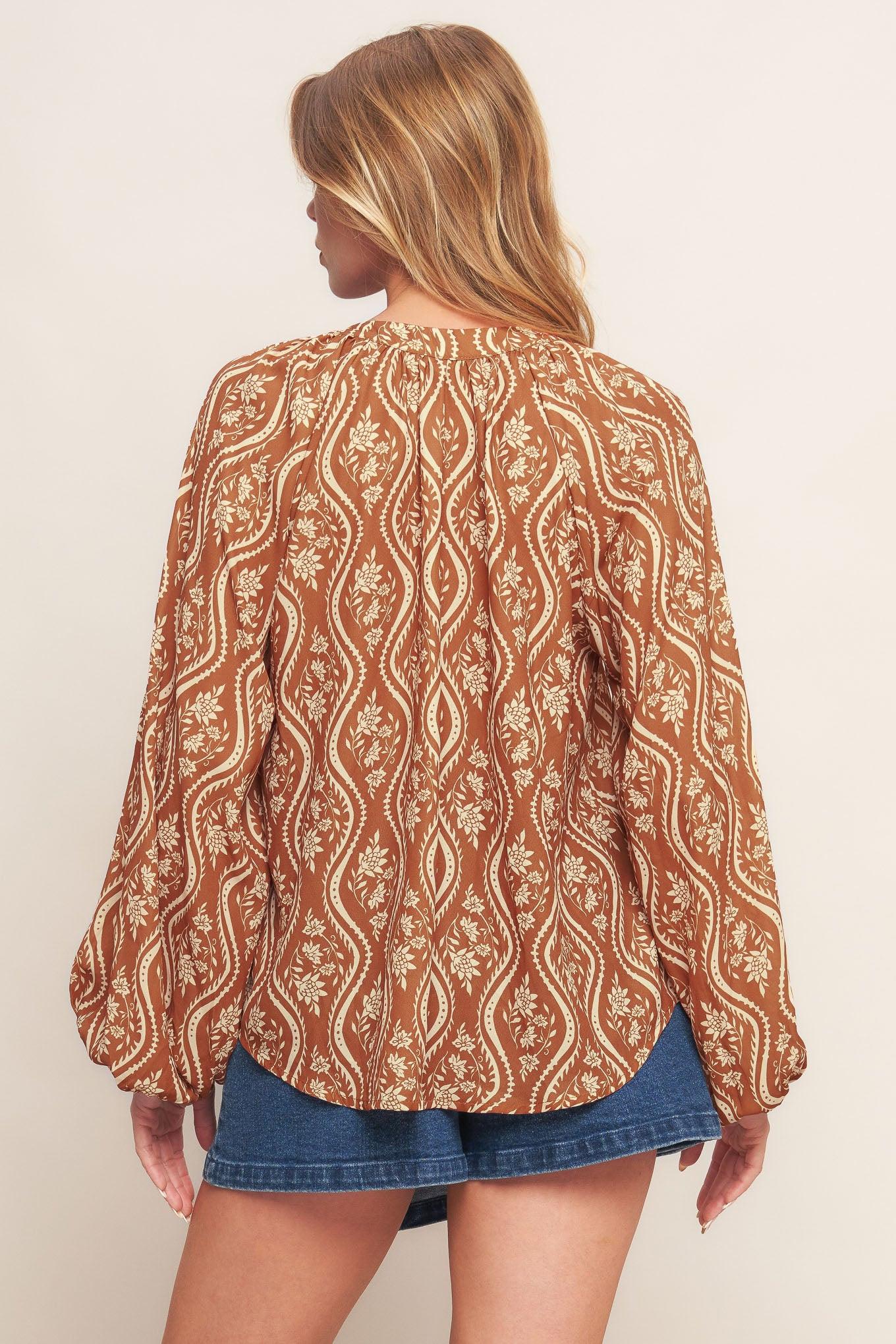 ANGELIC SWEETIE BROWN WOVEN TOP Flying Tomato