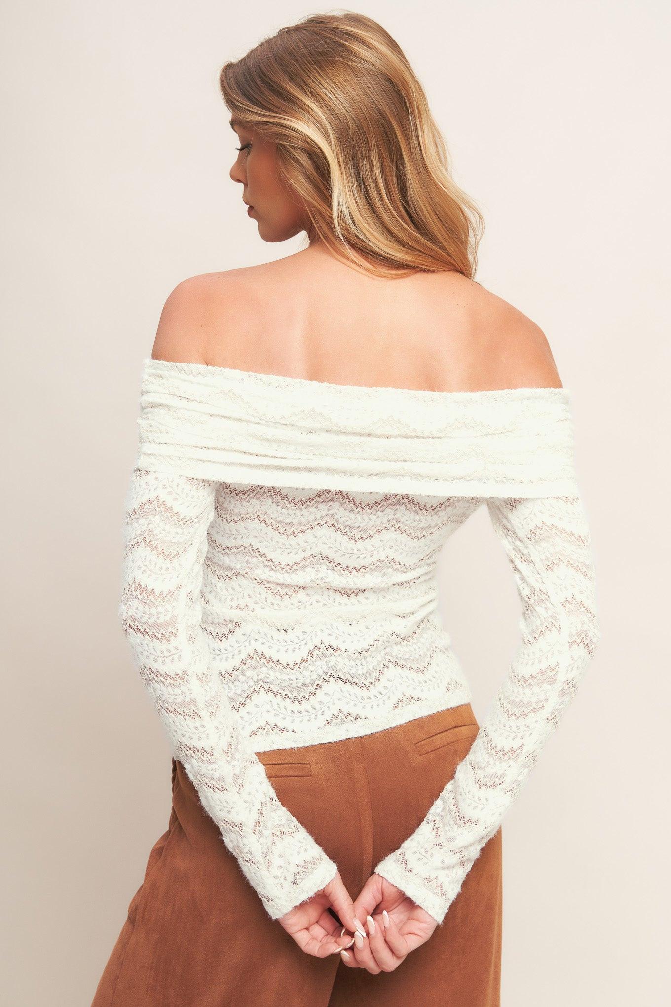 ANGELIC SWEETIE CREAM WOVEN TOP Flying Tomato