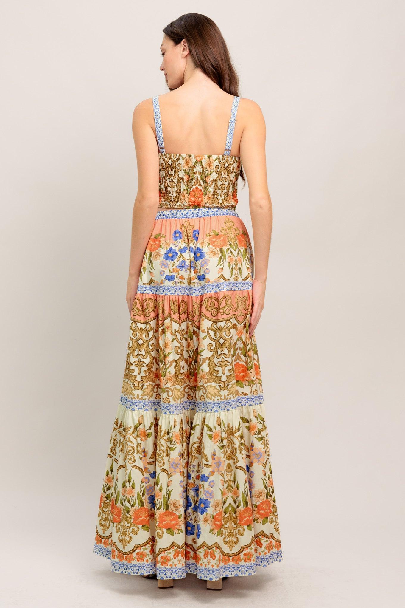 SWEET MEADOW MEMORIES WOVEN TOP AND SKIRT SET Flying Tomato