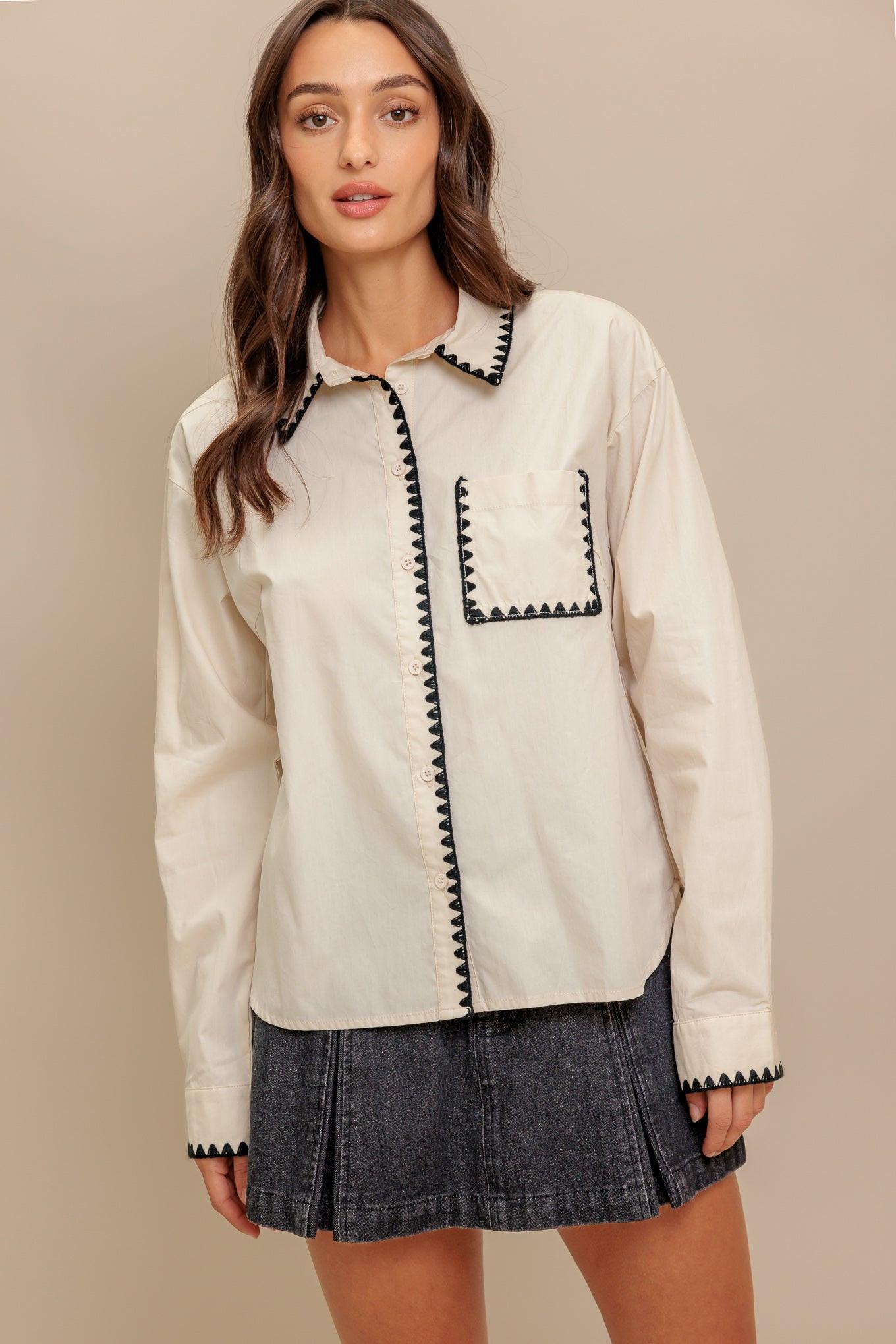 MONO EDGE WOVEN TOP Flying Tomato