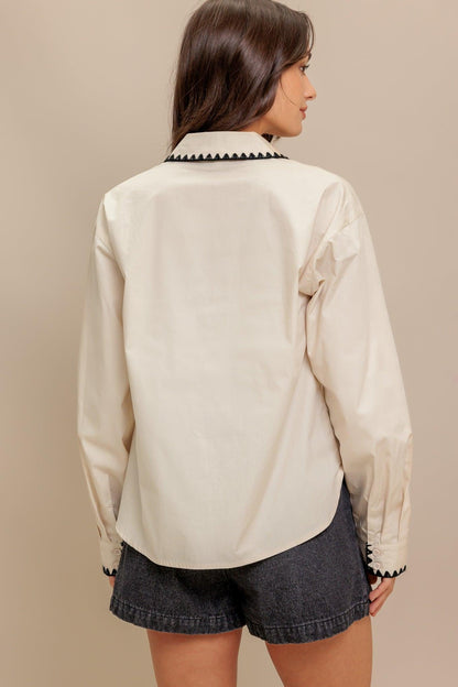 MONO EDGE WOVEN TOP Flying Tomato