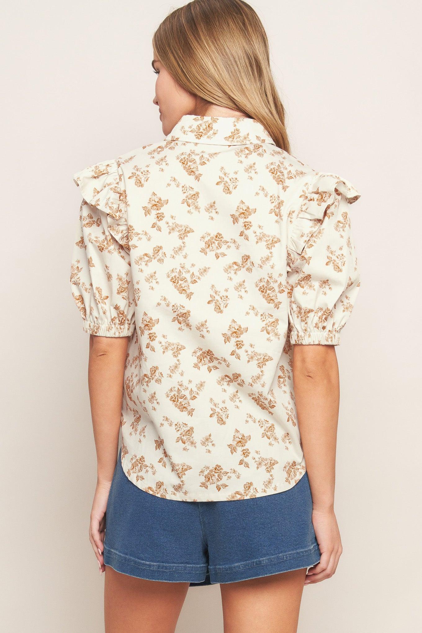 SWEET TERRACOTTA WOVEN TOP Flying Tomato