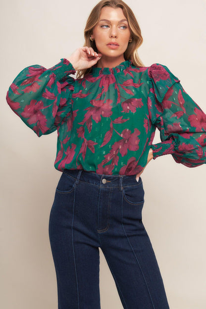 POETIC GARDEN WOVEN TOP Flying Tomato