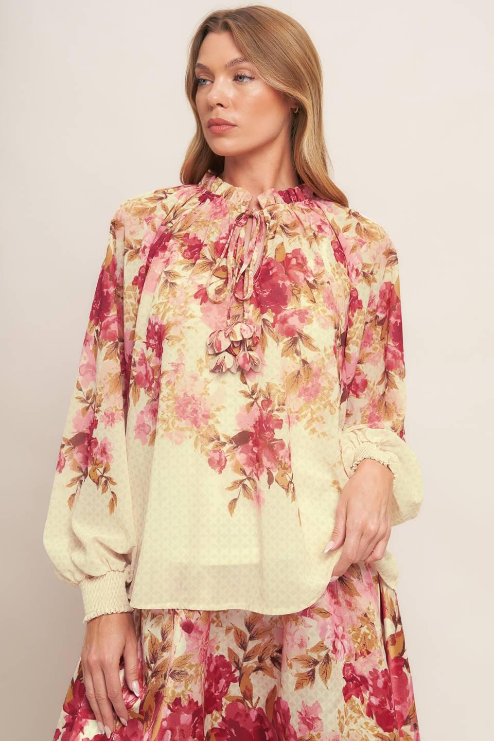 BLOSSOM DREAM BALLERINA WOVEN TOP Flying Tomato