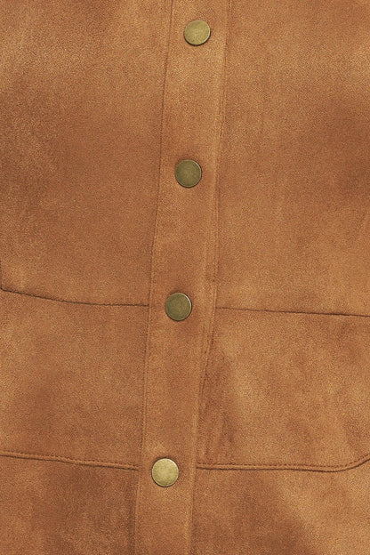 REFINED IMPRESSION FAUX SUEDE TOP Flying Tomato