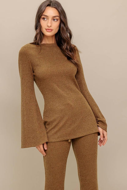 FLARE TOUCH SOLID TUNIC TOP Flying Tomato