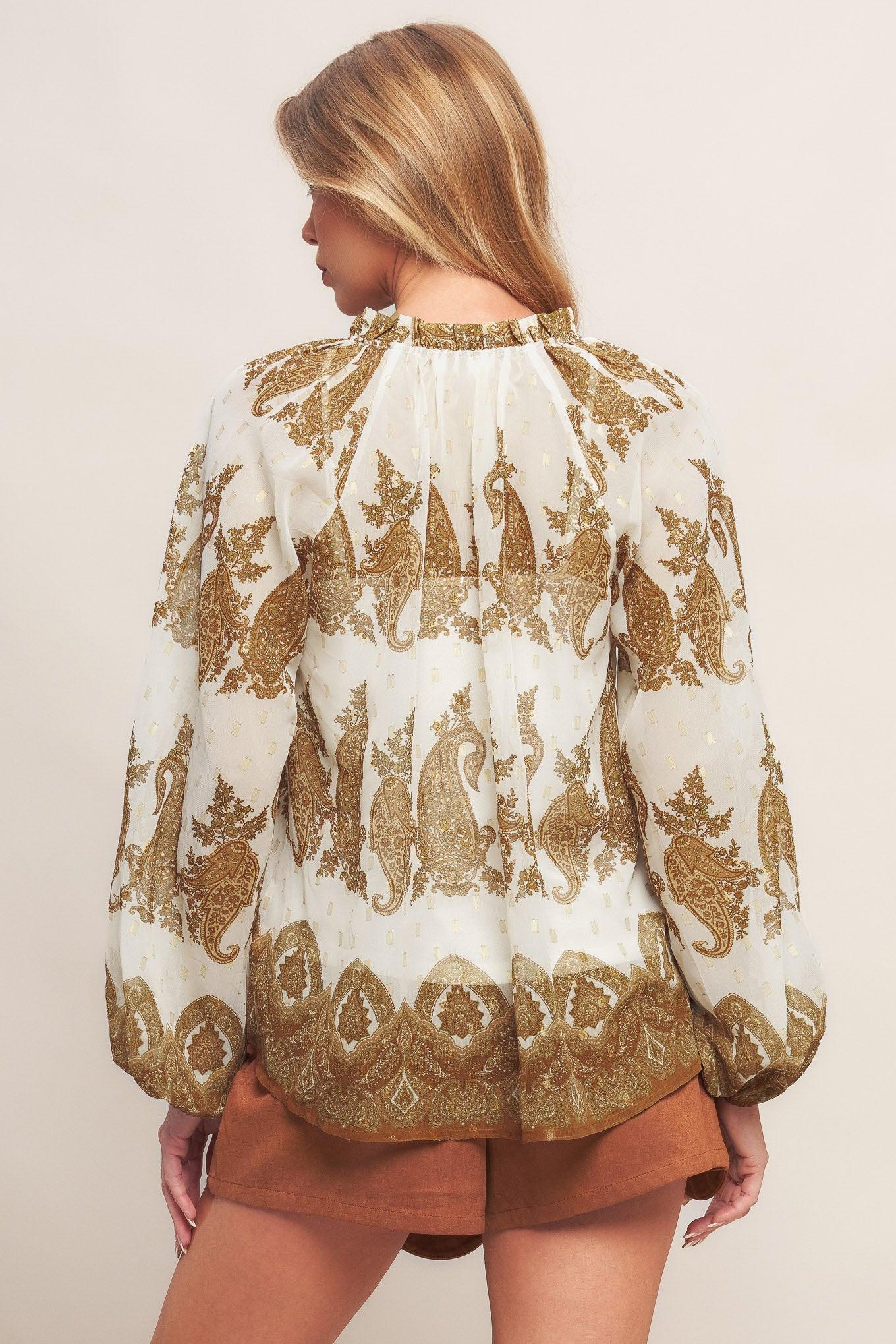MOROCCAN SPICE IVORY WOVEN TOP Flying Tomato