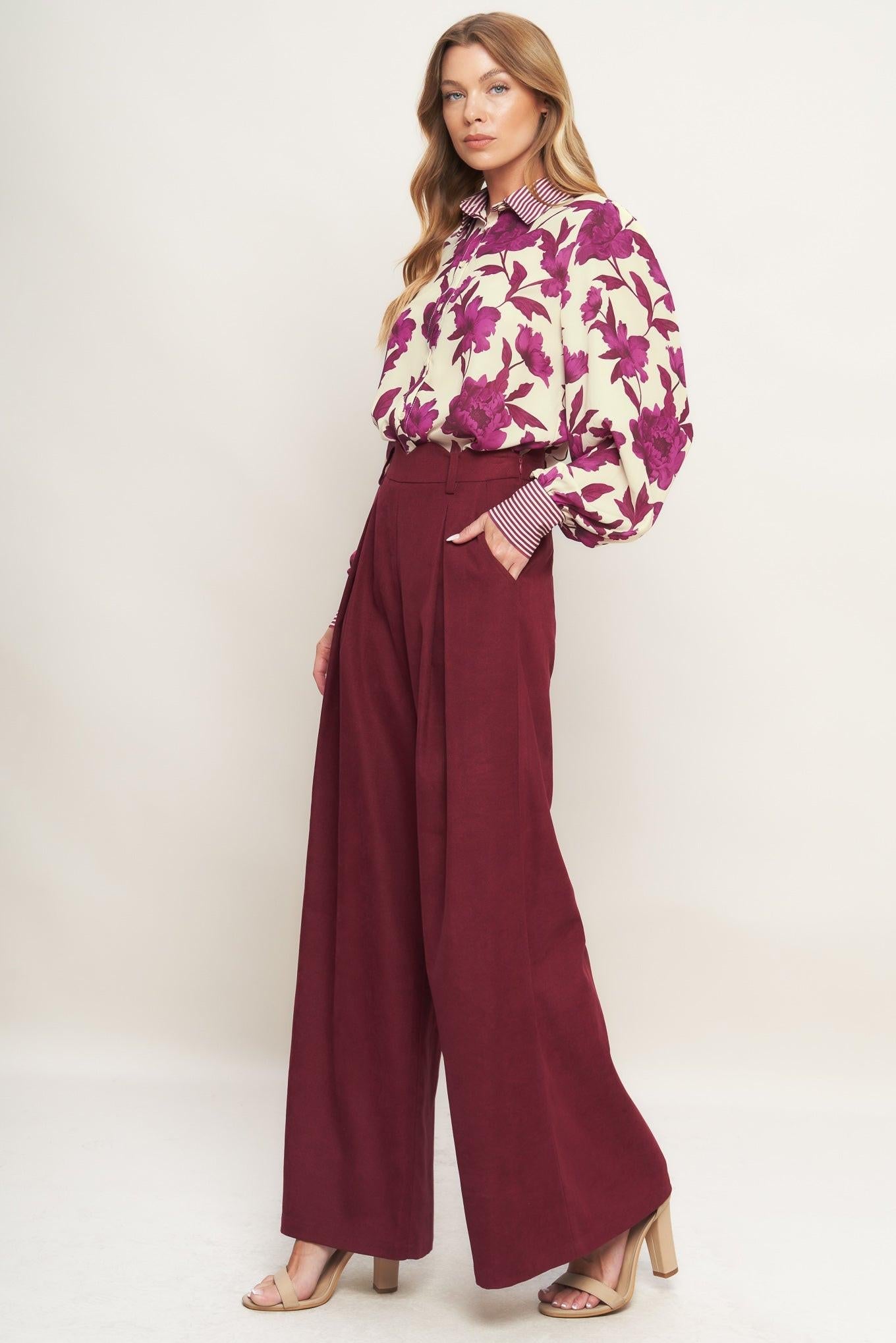 SWEET BOTANICAL CHARM WOVEN TOP Flying Tomato