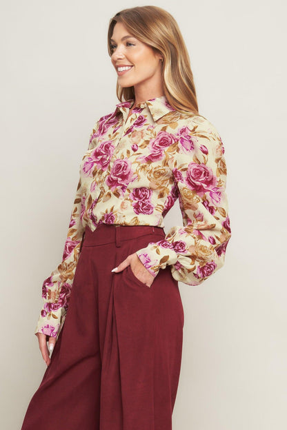 PARISIAN ROSE DREAM WOVEN TOP Flying Tomato
