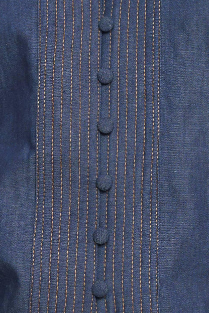 STITCH STORY LIGHTWEIGHT DENIM TOP Flying Tomato