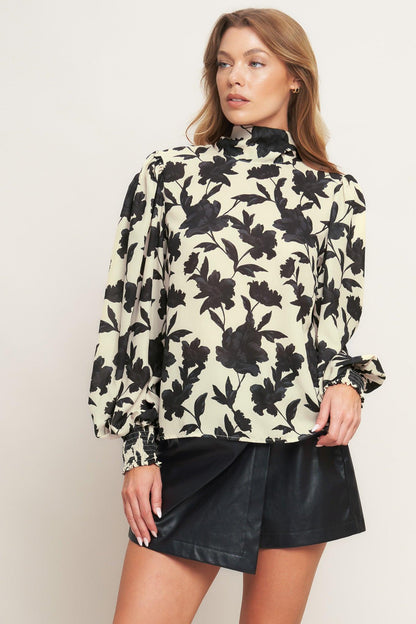 FREEDOM FLORAL STATEMENT WOVEN TOP Flying Tomato