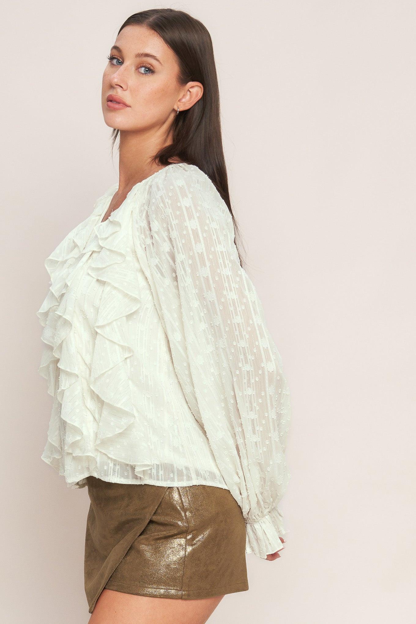 MILK & MOONLIGHT WOVEN TOP Flying Tomato