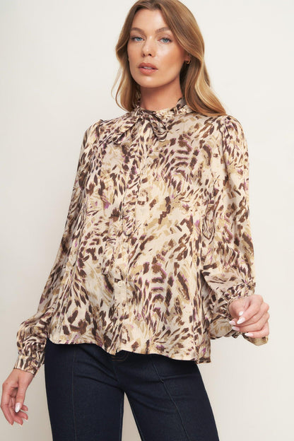 WILD CHIC CREAM WOVEN TOP Flying Tomato