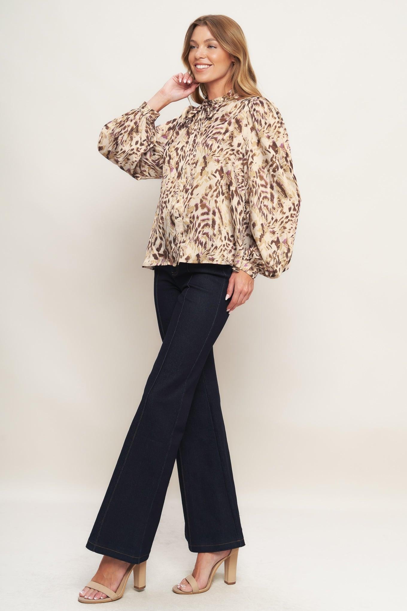 WILD CHIC CREAM WOVEN TOP Flying Tomato