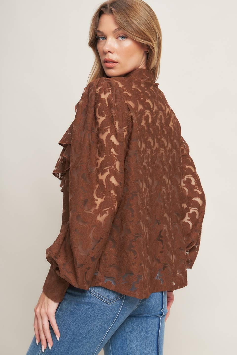 ROMANTIC SHADE WOVEN LACE TOP Flying Tomato