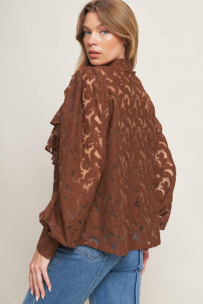 ROMANTIC SHADE WOVEN LACE TOP Flying Tomato