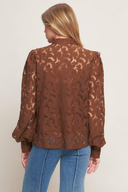 ROMANTIC SHADE WOVEN LACE TOP Flying Tomato