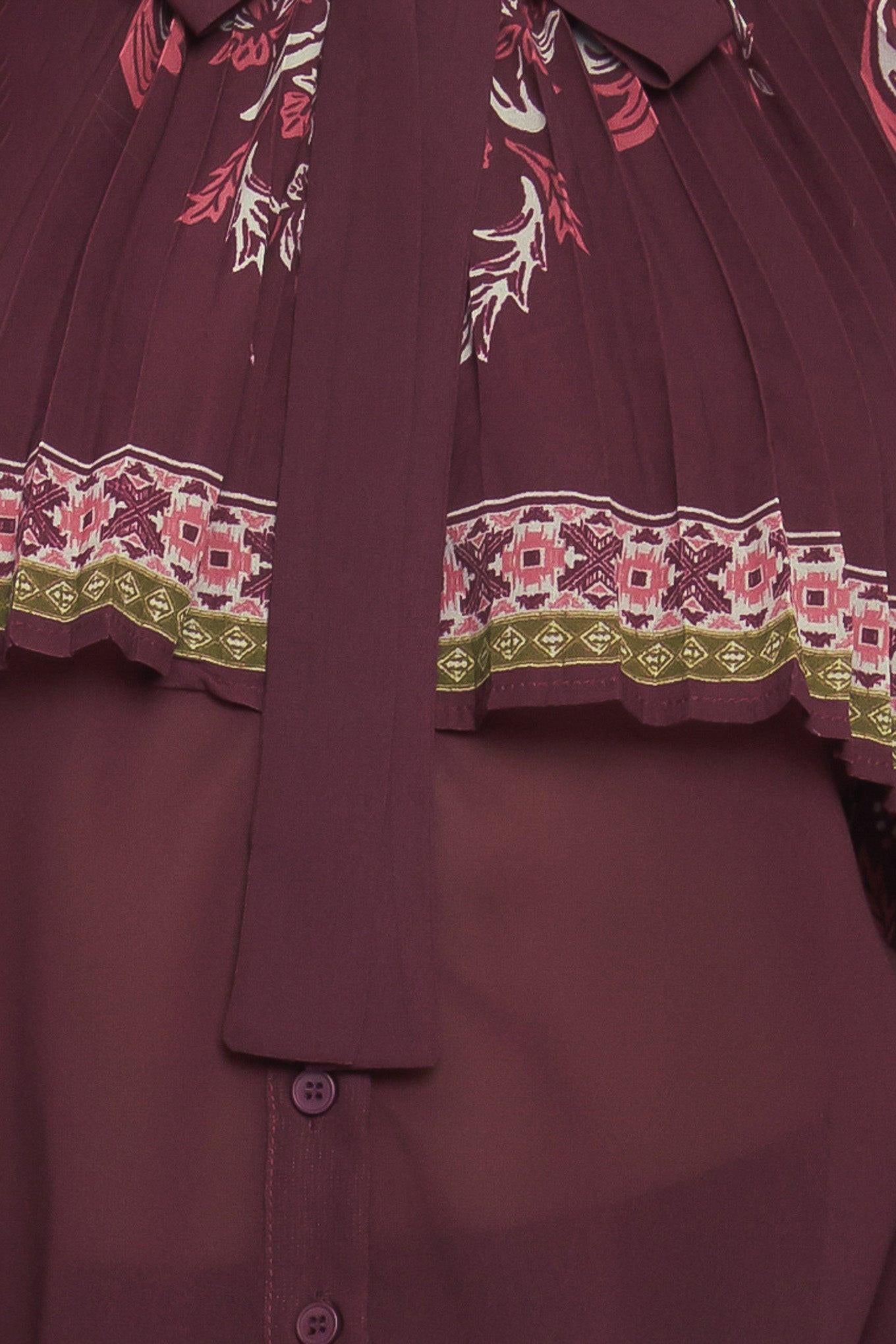 AZTEC CHERRY WOVEN TOP Flying Tomato