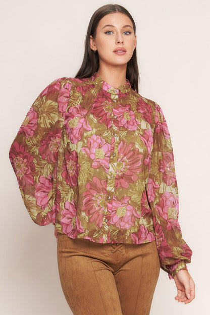 SECRET PETALS WOVEN TOP Flying Tomato