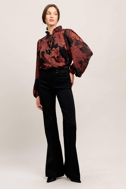 JUST DARK ENOUGH TO FEEL SPECIAL WOVEN TOP Flying Tomato