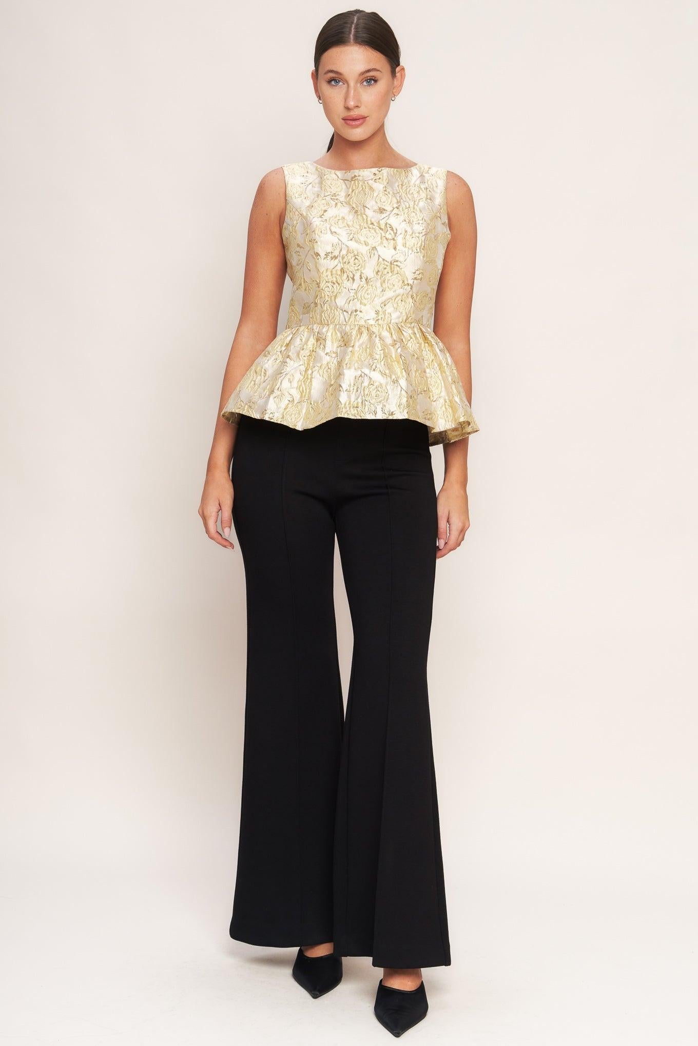CANDLELIGHT BLOOM JACQUARD WOVEN TOP Flying Tomato