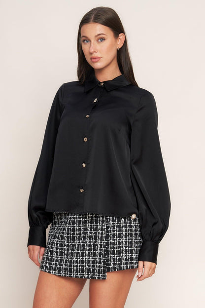 BLACK ORBIT WOVEN TOP Flying Tomato